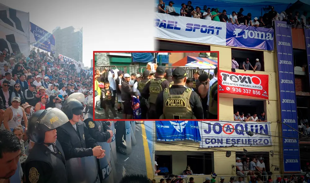 A fin de continuar con el evento deportivo, las autoridades tuvieron que intervenir para evitar mayores aglomeraciones. Foto: Composición LR A fin de continuar con el evento deportivo, las autoridades tuvieron que intervenir para evitar mayores aglomeraciones. Foto: Composición LR