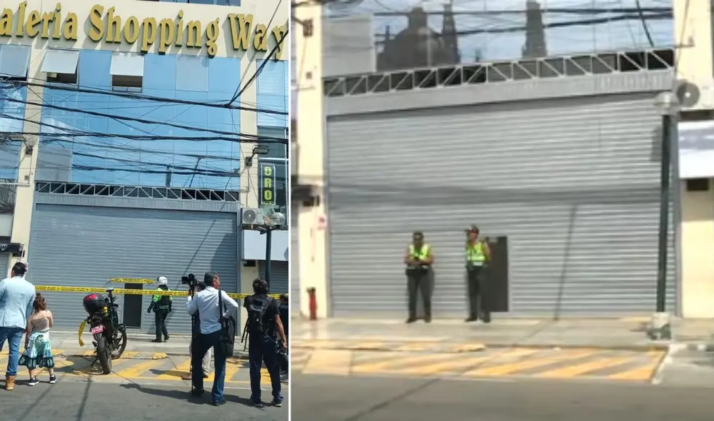 Delincuentes asaltan la galería 'Shopping Way', roban 7 joyerías y dejan herido al vigilante de seguridad. Foto: LR/captura Canal N. Delincuentes asaltan la galería 'Shopping Way', roban 7 joyerías y dejan herido al vigilante de seguridad. Foto: LR/captura Canal N.