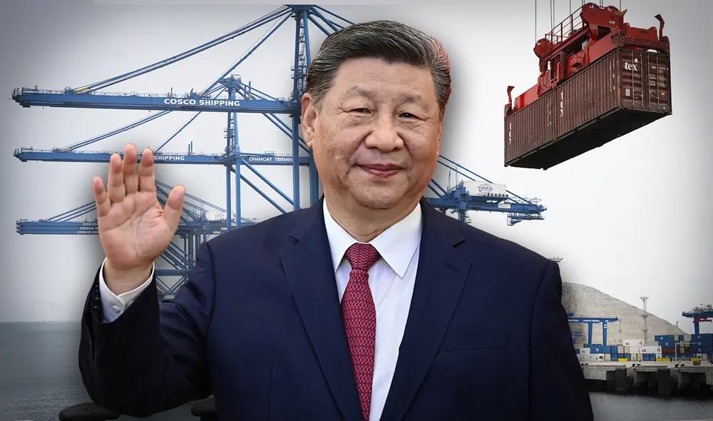 Desde el puerto de Nansha parte la nueva ruta marítima China–Perú, una conexión estratégica que refuerza la “Ruta de la Seda marítima” y coloca a Chancay como centro logístico clave en Sudamérica. Foto: composición LR/AFP Desde el puerto de Nansha parte la nueva ruta marítima China–Perú, una conexión estratégica que refuerza la “Ruta de la Seda marítima” y coloca a Chancay como centro logístico clave en Sudamérica. Foto: composición LR/AFP