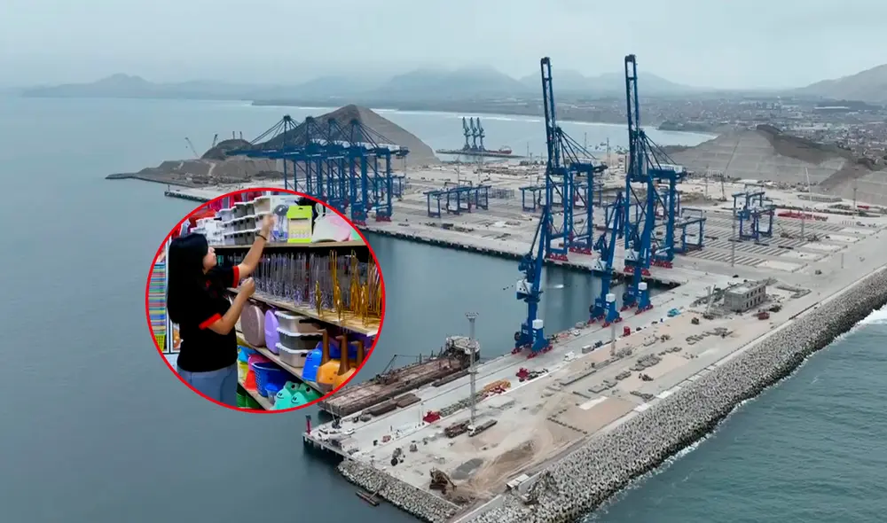 El Megapuerto de Chancay es la principal puerta para la llegada de productos chinos que se vende a precios económicos. Foto: Composición LR/Andina.