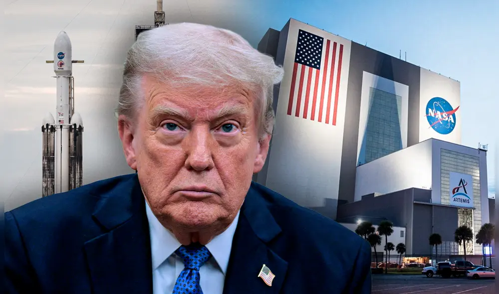 La propuesta presupuestaria de Trump para la NASA implicaría un recorte en la financiación de su división científica. Foto: Composición LR/AFP/EFE/NASA.