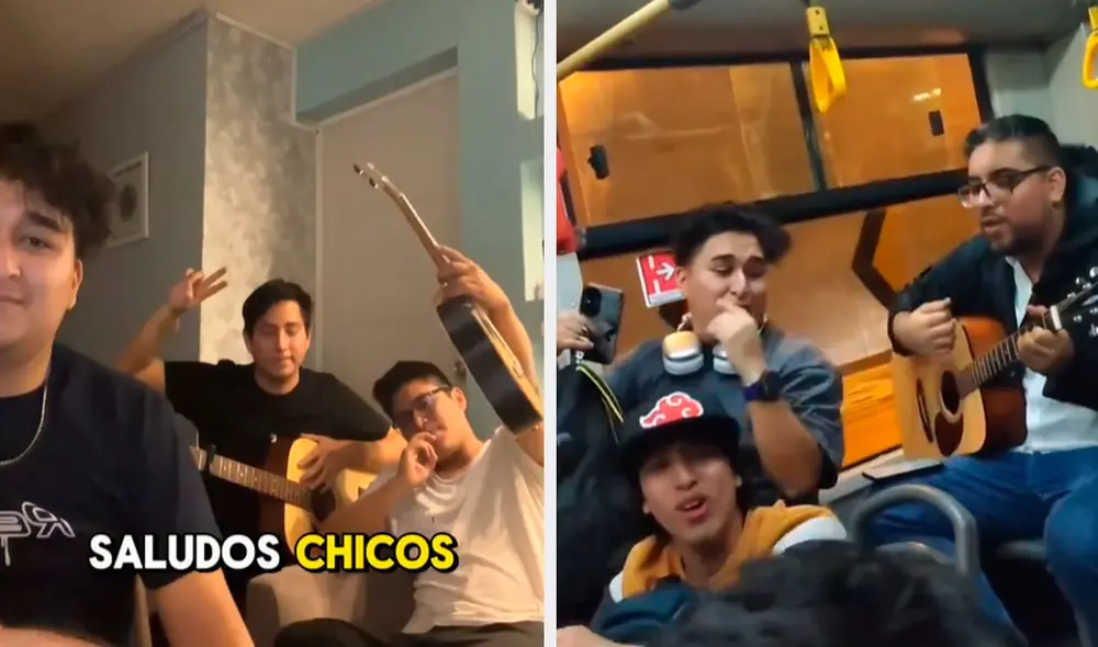 El video acaparó las miradas en las redes sociales y usuarios desearon encontrarse con los músicos y cantar otro tema de Amén. Foto: composición LR/ TikTok / @benjasxd22
