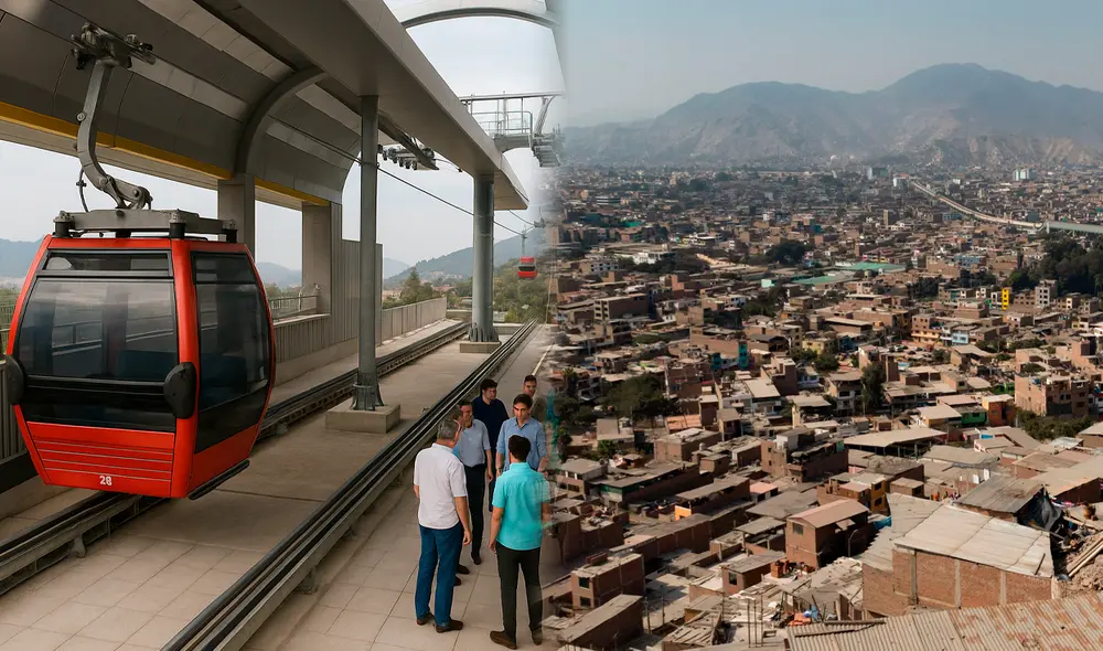 Moderno sistema de transporte conectará las zonas más altas de San Juan de Lurigancho e Independencia. Foto: composición LR/IA Moderno sistema de transporte conectará las zonas más altas de San Juan de Lurigancho e Independencia. Foto: composición LR/IA