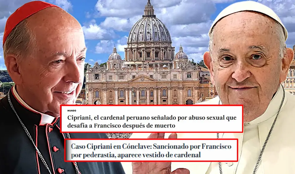 Juan Luis Cipriani fue sancionado en 2019 por el papa Francisco, que le prohibió el uso de símbolos cardenalicios. Foto: Composición LR.