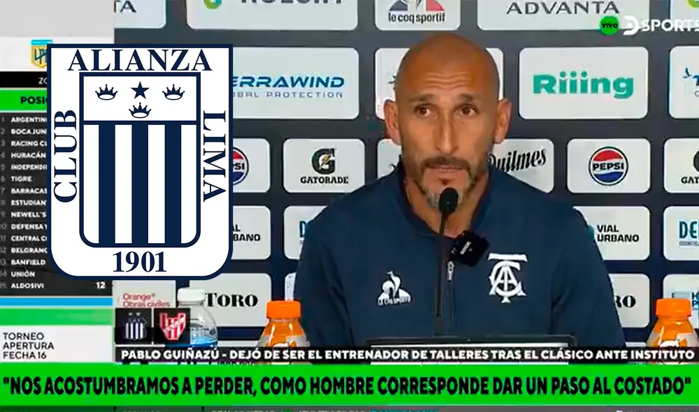 Pablo Guiñazú solo ganó un partido al mando de Talleres. Foto: composición LR/captura de DSports