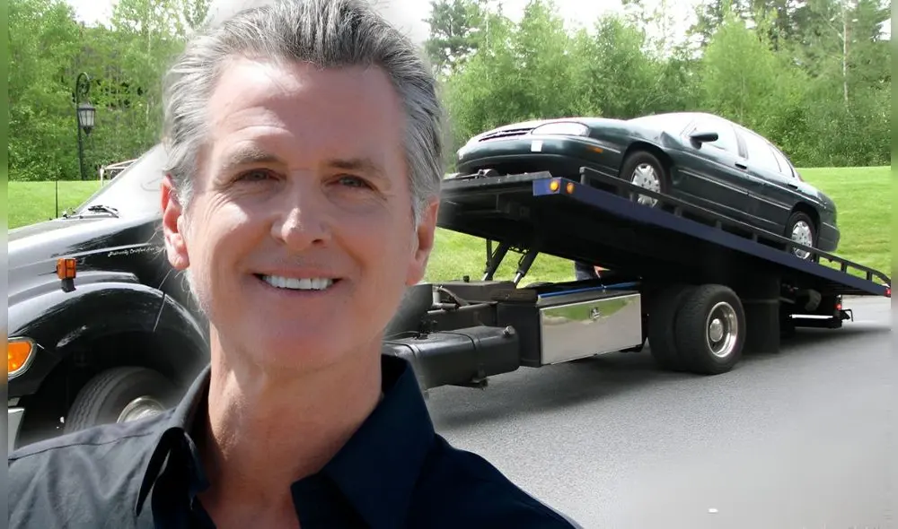 Gavin Newson firmó una ley que permite remolcar los autos a conductores en California que comentan faltas graves. Gavin Newson firmó una ley que permite remolcar los autos a conductores en California que comentan faltas graves.