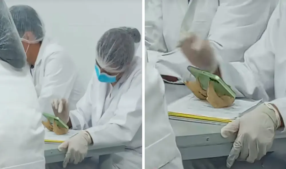 El soporte óseo del celular de la estudiante encendió el debate sobre el trato a restos humanos. Foto: composición LR/ TikTok / @tomysuarez5