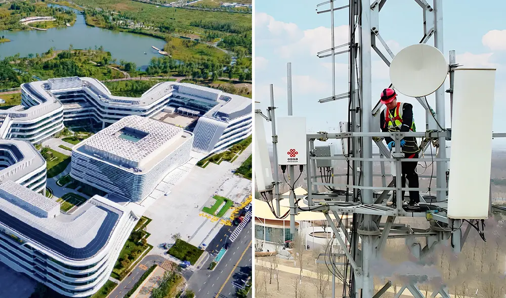 China lanza su red 10G en Xiong’an, una ciudad inteligente, ofreciendo velocidades de hasta 10 gigabits por segundo. Esta infraestructura revolucionaria es clave para el futuro digital del país. Foto: composición LR/Hebtv/