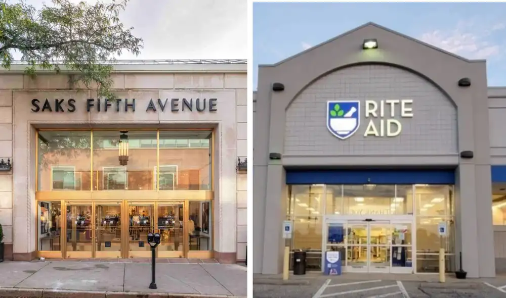 Numerosas tiendas emblemáticas cerrarán en mayo de 2025. Foto: Saks Fifth Avenue y Rite Aid