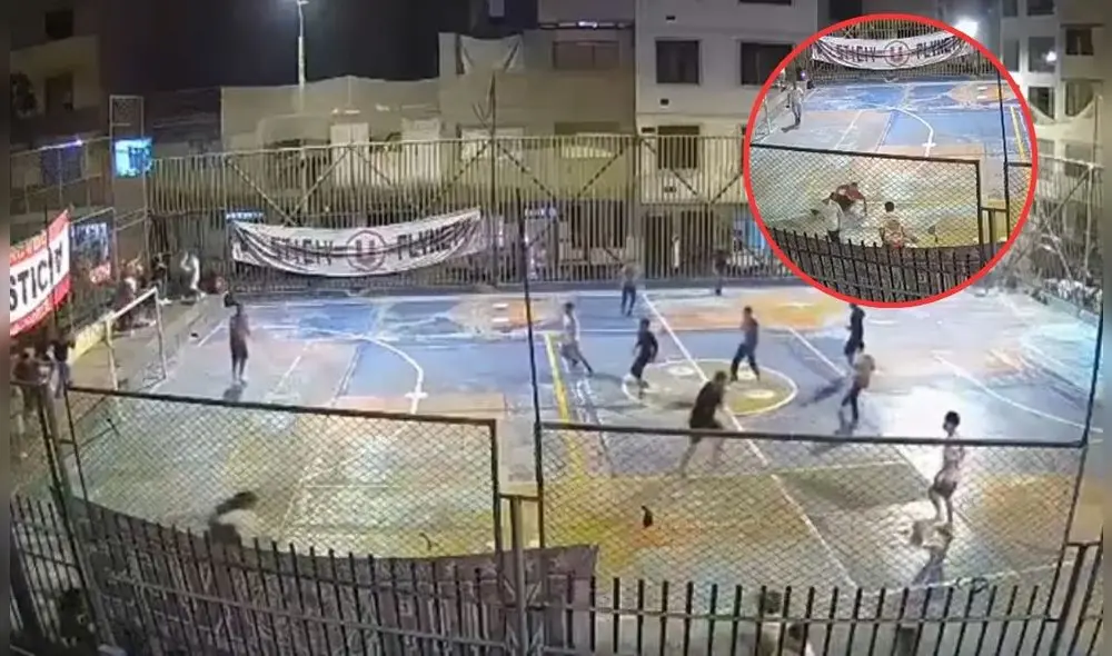 Balean a hombre en cancha de fútbol en Cercado de Lima. Foto: Composición LR/Captura de pantalla/URPI