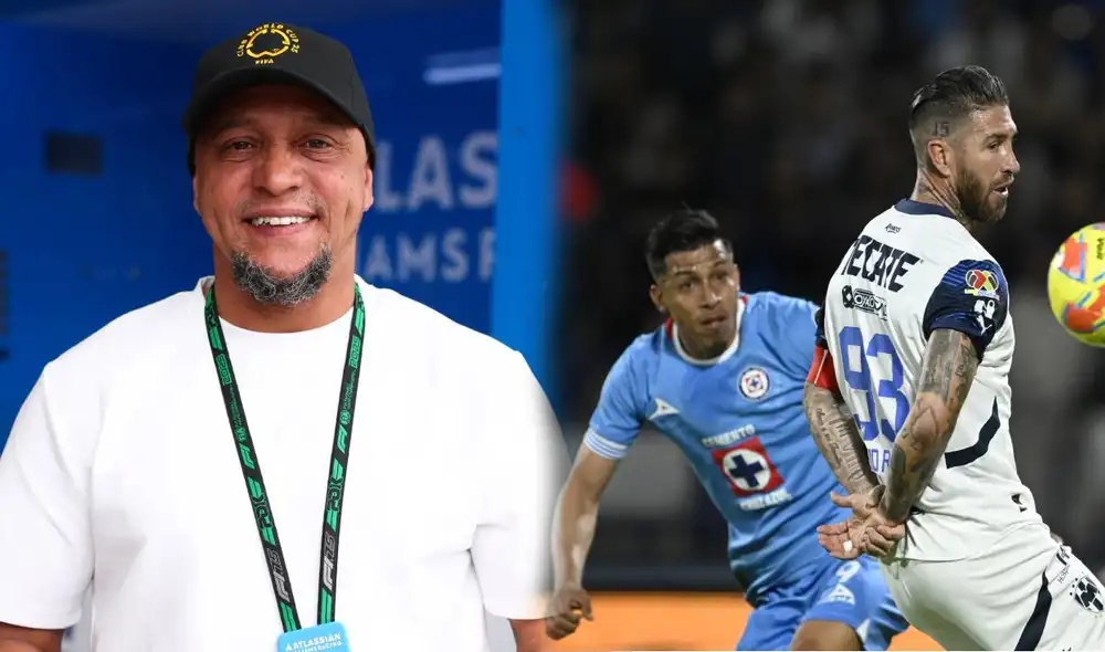 Roberto Carlos destacó la presencia de jugadores como Sergio Ramos en la Liga MX. Foto: composición LR / AFP