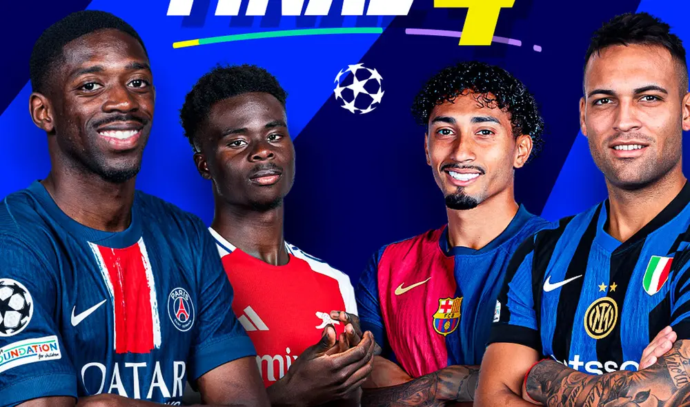 PSG, Arsenal, Inter y FC Barcelona afrontan las semifinales de la Champions League. Foto: UEFA