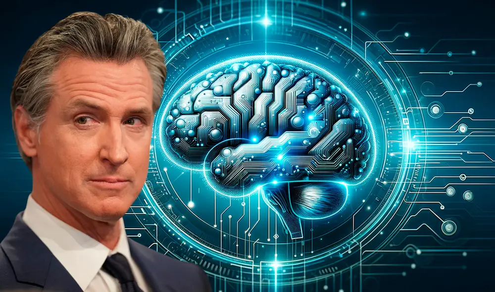 Gavin Newsom podría marcar un cambio histórico con la IA en las calles de California. Foto: Composición LR/AFP/delatorre.ai