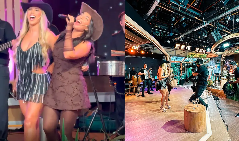 Yahaira Plasencia y Ángela Leiva en 'La peña de Morfi' de Telefe. Foto: Instagram/Yahaira Plasencia