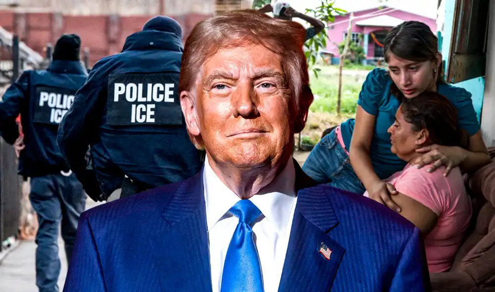 Donald Trump permite a ICE ingresar a casas de inmigrantes sin orden judicial. Foto: Composición LR/AFP/Unicef