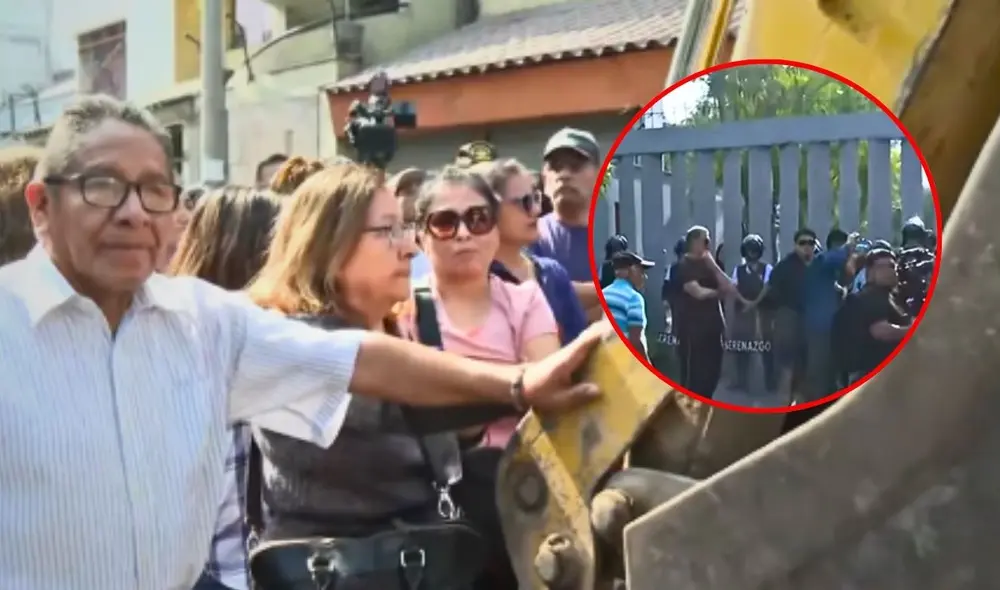 Vecinos de Mayorazgo en Ate Vitarte se oponen a demolición de muro de concreto. Foto: composición LR/captura Canal N Vecinos de Mayorazgo en Ate Vitarte se oponen a demolición de muro de concreto. Foto: composición LR/captura Canal N