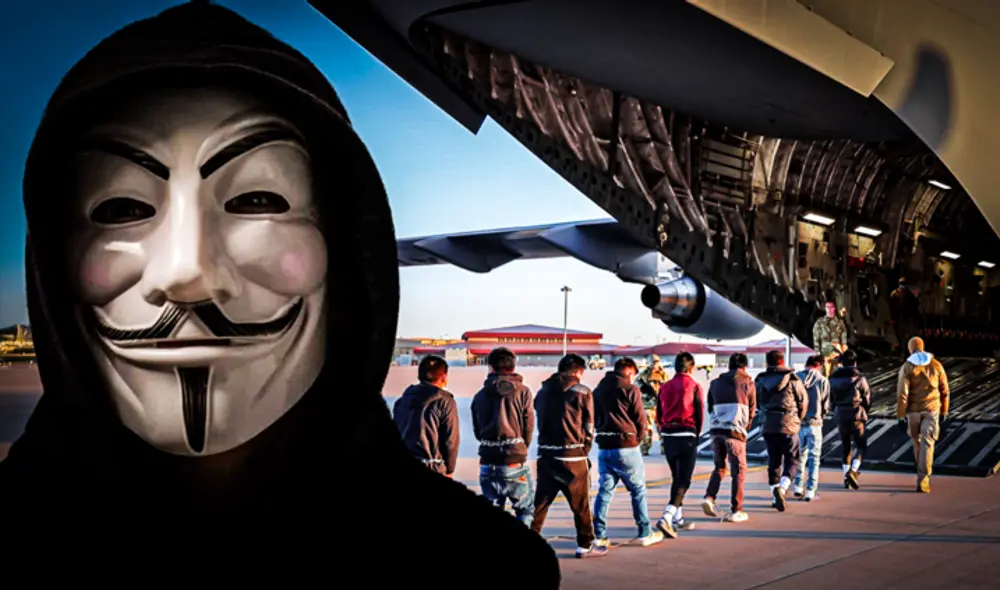 Anonymous se atribuyó el ataque a la aerolínea como parte de su protesta contra la deportación de inmigrantes venezolanos por parte de la administración Trump. Foto: Casa Blanca/Justiciero Anónimo