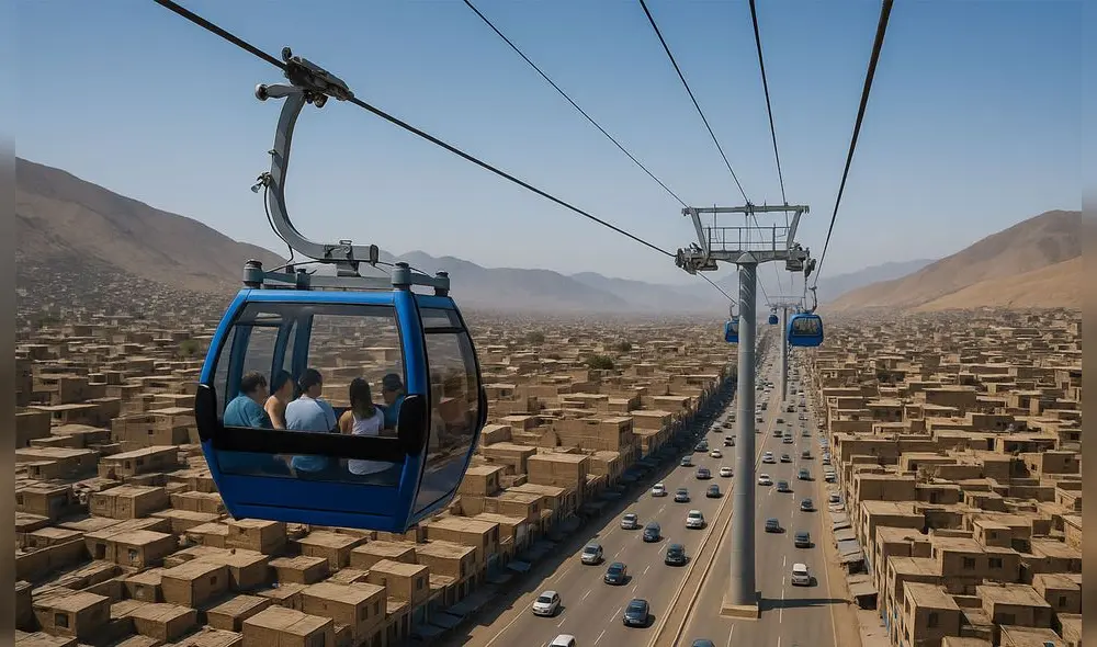 El teleférico que conectará Puente Piedra con Ventanilla disminuye el tiempo de viaje. Foto: IA