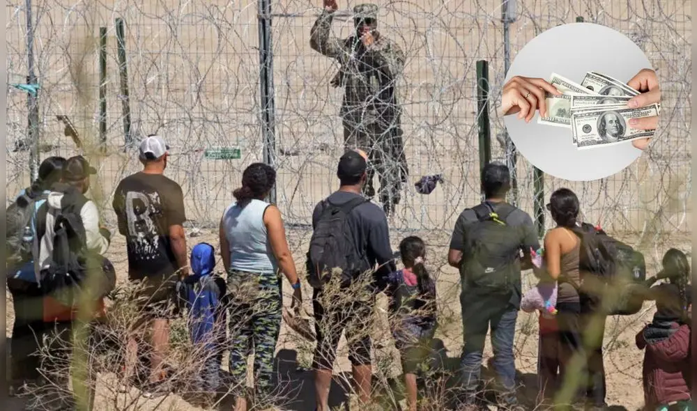 Migrantes que buscan asilo en Estados Unidos intentan cruzar Texas. Foto: Composición LR (AFP/ Freepik)