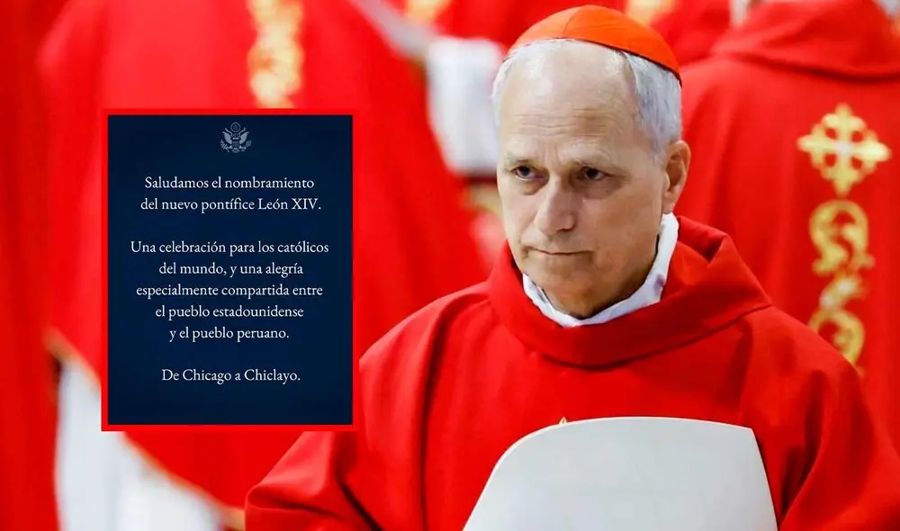 Nuevo papa Robert Prevost Martínez expresó un emotivo mensaje dirigido al Perú. Tras ello, la Embajada de EE.UU. se pronunció. Foto: composición LR/Andina/Embajada de EE.UU.