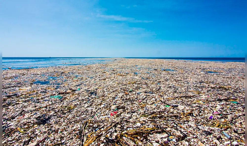 La llamada 'isla de plástico', oficialmente conocida como el Gran Parche de Basura del Pacífico, es una colosal acumulación de residuos. Foto: Reddit.
