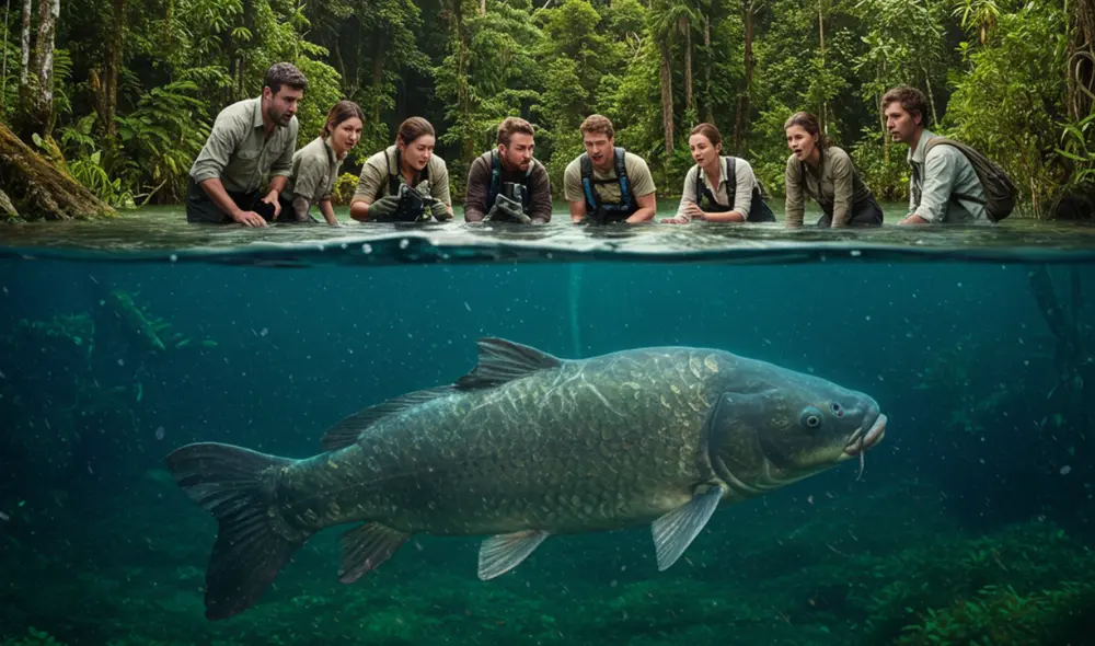 Un grupo de investigadores de distintas universidades argentinas, del CONICET y del Museo Nacional de Historia Natural de Uruguay hallaron un pez gigante. Foto: composición LR/Gemini Un grupo de investigadores de distintas universidades argentinas, del CONICET y del Museo Nacional de Historia Natural de Uruguay hallaron un pez gigante. Foto: composición LR/Gemini