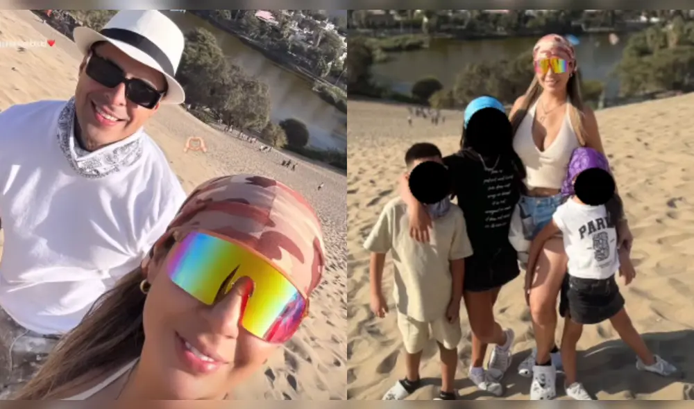 Pamela López y Paul Michael en su viaje a Ica con los hijos de Christian Cueva: momentos de amor y complicidad. Foto: captura de pantalla/Paul Michael