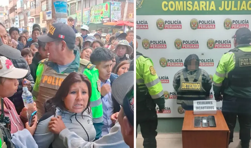 Policía logró detenerla y, en su poder, le hallaron tres celulares. Créditos: PNP Policía logró detenerla y, en su poder, le hallaron tres celulares. Créditos: PNP