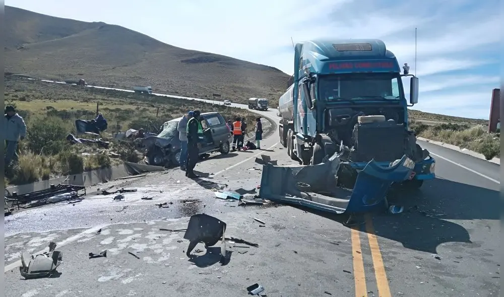 Reportan choque y heridos en kilómetro 128 de vía Arequipa-Junin: Foto: Composición LR/URPI Regiones Reportan choque y heridos en kilómetro 128 de vía Arequipa-Junin: Foto: Composición LR/URPI Regiones