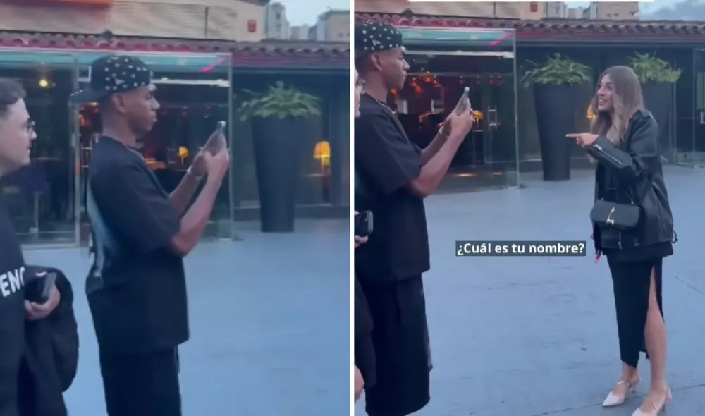 Jóvenes le pidieron al joven estrella del Barcelona, Lamine Yamal, que les tomara una foto. Foto: composición LR/TikTok