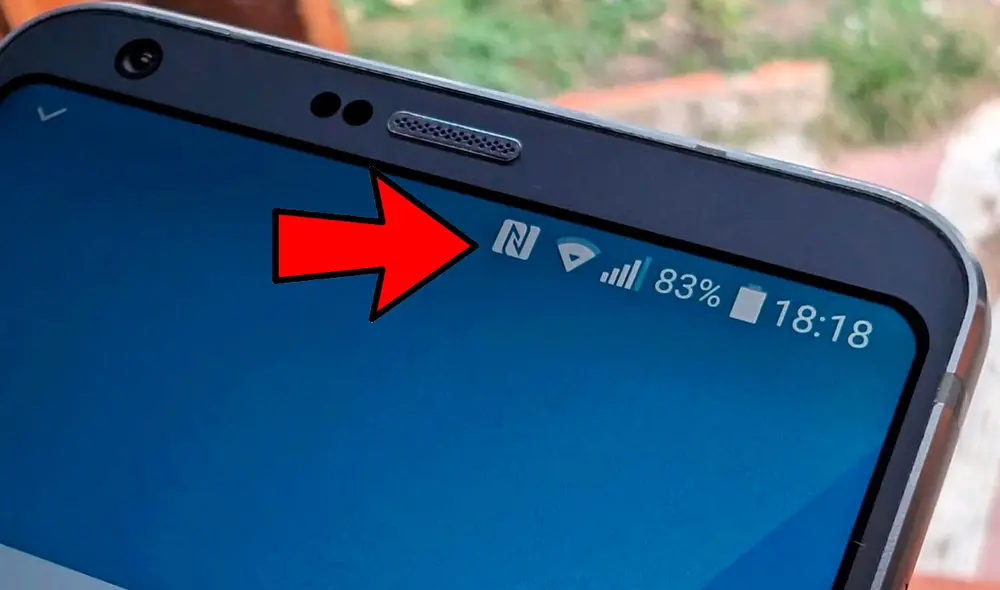La 'N' significa que la función NFC está activada.