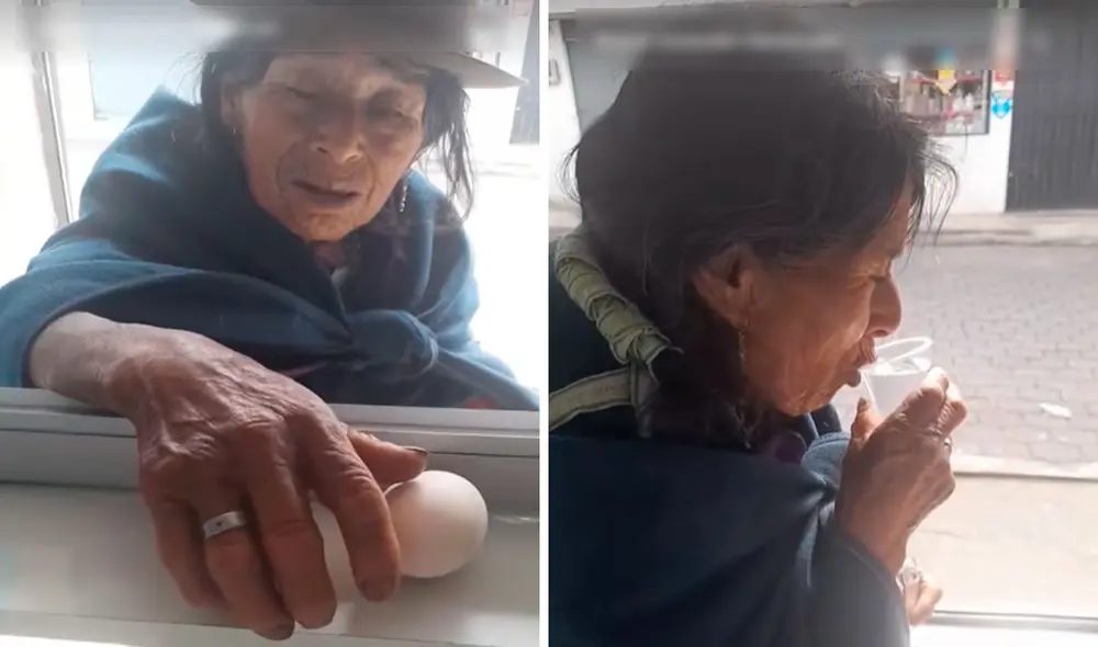 La imagen de la adulta mayor entregando dos huevos a cambio de medicinas conmovió a miles en las redes sociales. Foto: composición LR/ TikTok / @vids.sad1