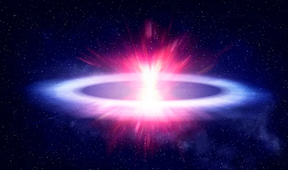 Una gran explosión en forma de un disco extremadamente plano ha desconcertado a los científicos. Foto: Phil Drury, University of Sheffield