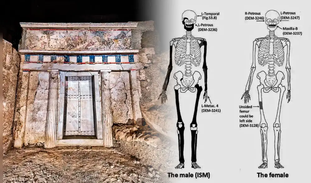 Los investigadores determinaron que al menos seis bebés fueron enterrados en la Tumba I. Foto: Composición LR/Yannis Maniatis/Live Science/El Español.