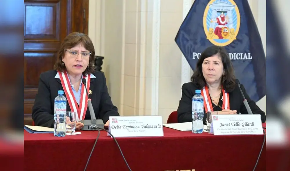 Fiscal de la Nación, Delia Espinoza, y titular del PJ, Janet Tello, cuestionan contrarreformas del Congreso.