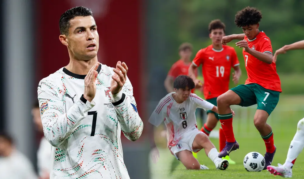 Cristiano Ronaldo expresó su felicidad al ver a su menor hijo debutando en la selección de Portugal. Foto: composición LR/X Cristiano Ronaldo expresó su felicidad al ver a su menor hijo debutando en la selección de Portugal. Foto: composición LR/X