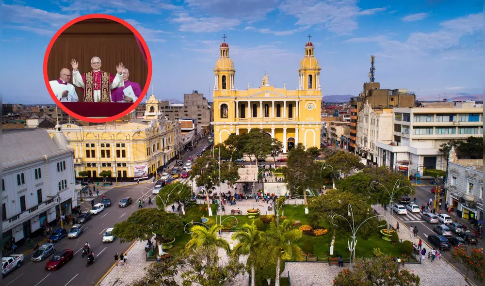 La plaza de armas de Chiclayo y su nueva ruta del papa XIV. Foto: Urbania / Composición LR La plaza de armas de Chiclayo y su nueva ruta del papa XIV. Foto: Urbania / Composición LR