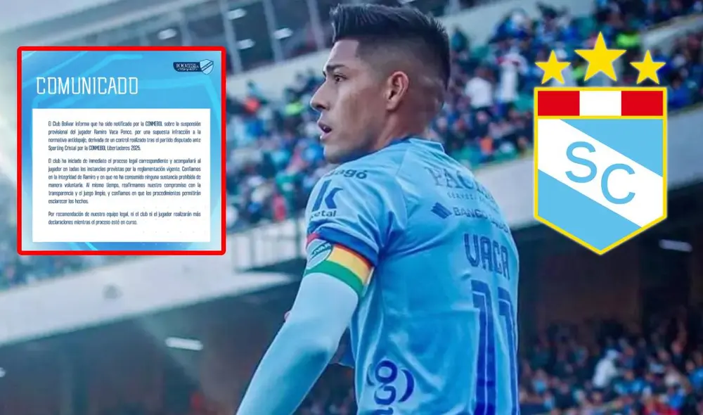 Ramiro Vaca jugó ante Sporting Cristal por la Copa Libertadores y fue separado del plantel de Bolívar. Foto: composición GLR