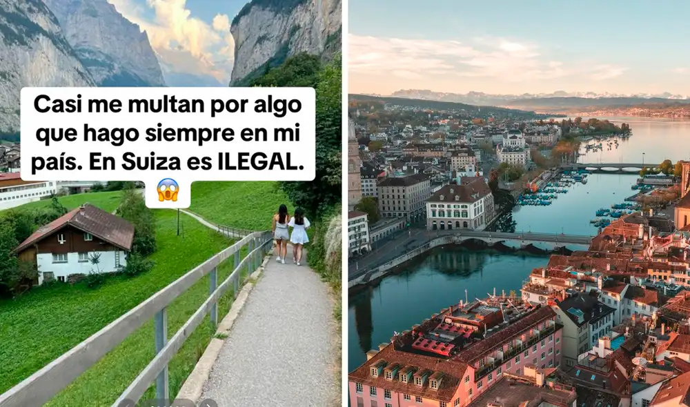 El joven también detalló que en Suiza está prohibido hacer ruido los domingos, ya que se considera una falta al respeto del descanso. Foto: Composición LR/TikTok/@consejosyviajes El joven también detalló que en Suiza está prohibido hacer ruido los domingos, ya que se considera una falta al respeto del descanso. Foto: Composición LR/TikTok/@consejosyviajes