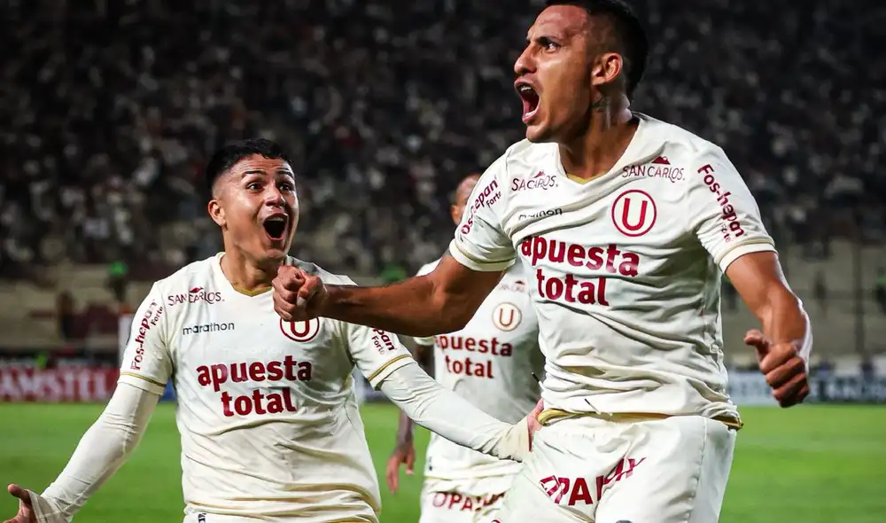 Valera y Concha celebran el único gol de Universitario Valera y Concha celebran el único gol de Universitario