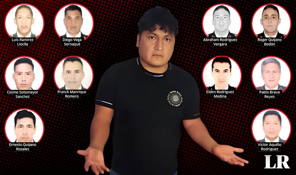 Preso. Miguel Rodríguez Díaz, Cuchillo, en la comisaría de Casma cuando fue detenido el 16 de diciembre de 2023 por posesión ilegal de armas. Foto: composición LR