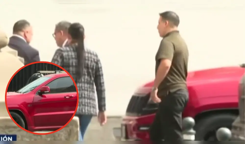 Captan a Juan Santiváñez llegando en vehículo de proveedora del Estado. Foto: captura Canal N Captan a Juan Santiváñez llegando en vehículo de proveedora del Estado. Foto: captura Canal N