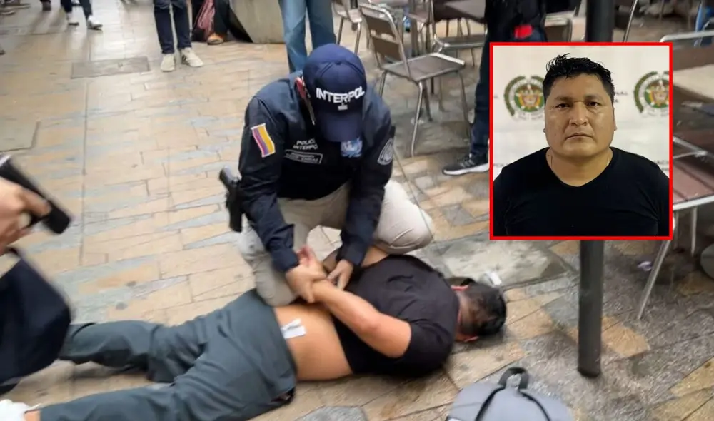 Momento de la captura de 'Cuchillo' en Colombia. Foto: Mininter