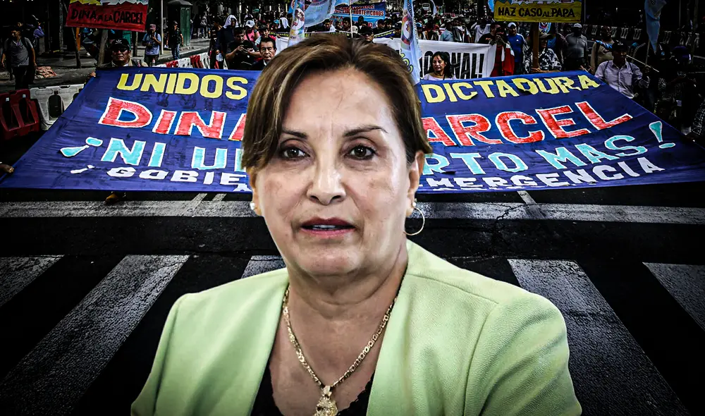 Dina Boluarte vuelve a deslegitimar la protesta ciudadana | Composición: Gerson Cardoso / Foto: LR.