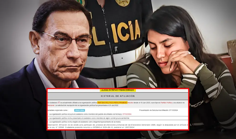 Abogada de 'Cuchillo' milita en el partido que busca llevar a la presidencia a Martín Vizcarra | Composición: Jazmín Paredes / Foto: LR.