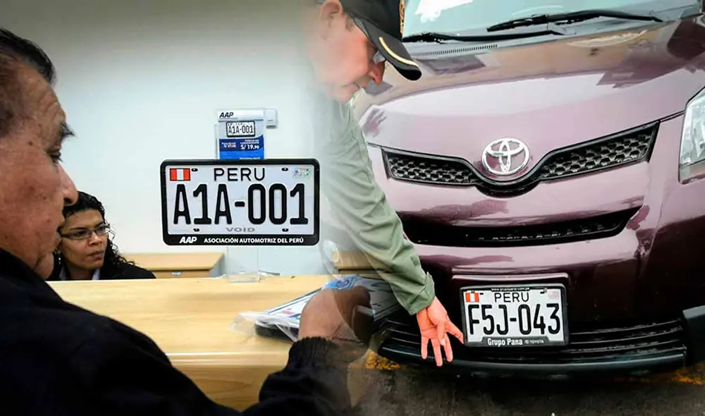 Las placas de los vehículos deberán ser cambiadas entre junio de 2025 a noviembre de 2027, de acuerdo con el último dígito de la matrícula anterior. Foto: composición LR/Andina