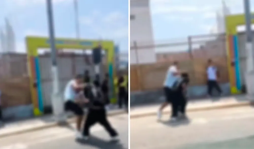 Uno de los adolescentes resulto herido. Transeúntes grabaron enfrentamiento. Composición: LR