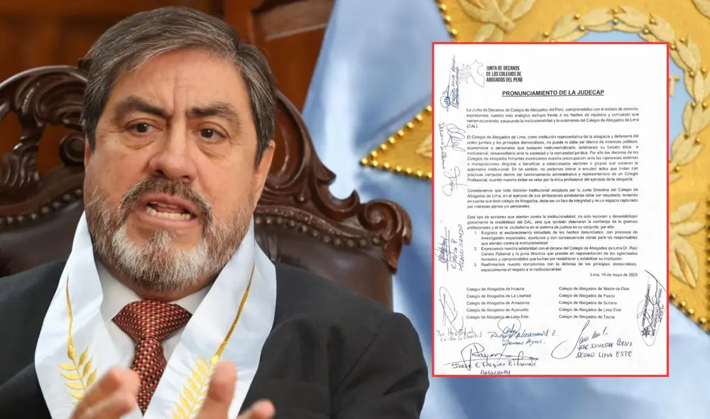 Decanos de los Colegios de Abogados del Perú se pronunciaron tras proceso de suspensión a Canelo | Composición: LR.