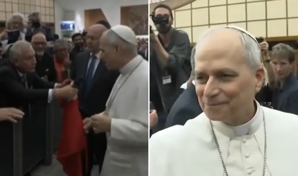 Periodista le pregunta al papa si regresará a Chiclayo. Foto: composición LR / captura América Noticias