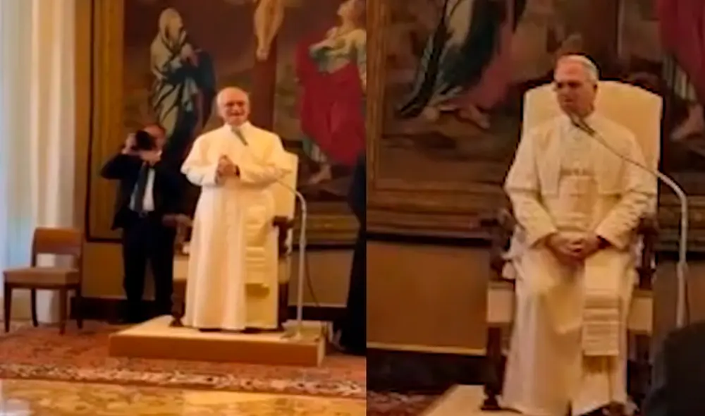 Papa León XIV se reunió con un grupo de peruanos que viajaron hasta Roma. Foto: Difusión Papa León XIV se reunió con un grupo de peruanos que viajaron hasta Roma. Foto: Difusión